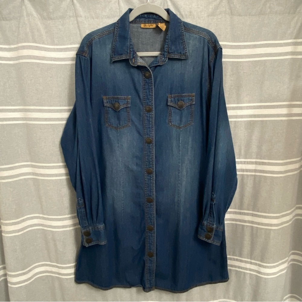 WRANGLER / Long Sleeve Denim Shirt Dress Size XXL